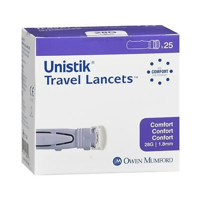 Unistik Travel Lancets, Comfort - 25 single-use safety lancets 