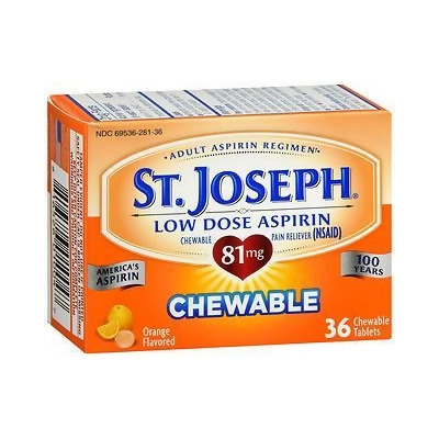 St. Joseph Low Dose Aspirin 81 mg Chewable Tablets Orange Flavored - 36 ct 