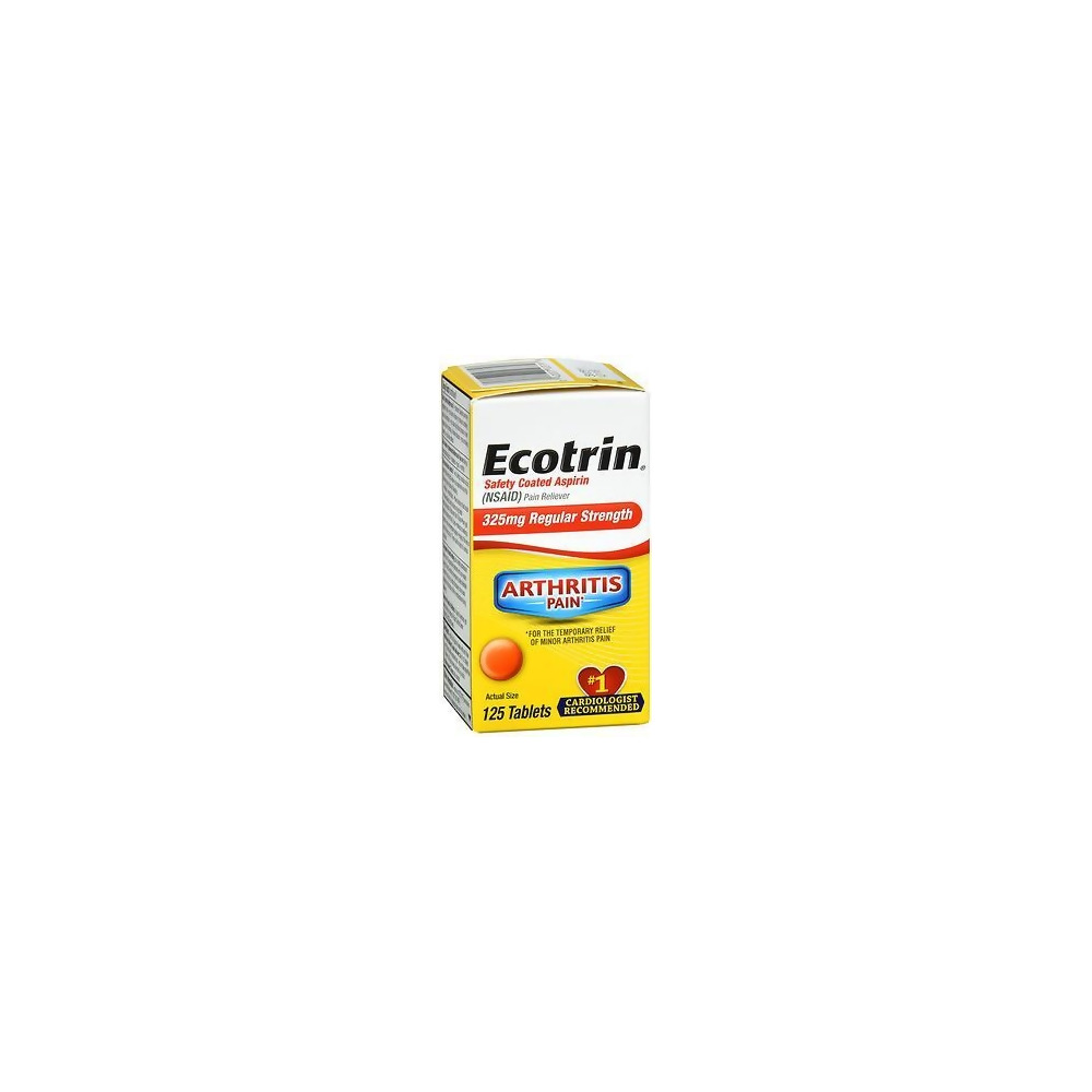 Ecotrin Safety Coated Aspirin 325mg Regular Strength - 125 Tablets