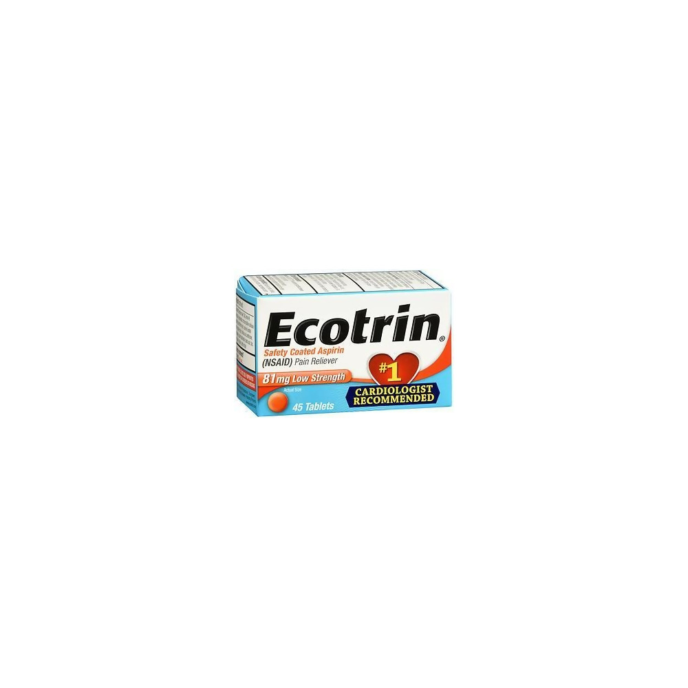Ecotrin 81 mg Low Strength Aspirin Pain Reliever - 45 Tablets