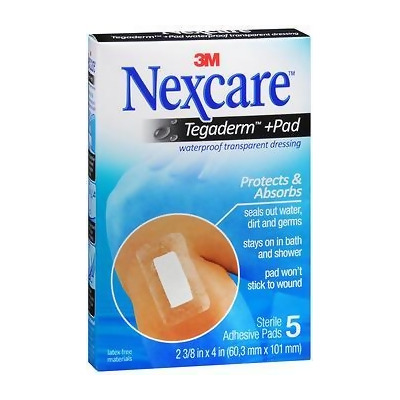 Nexcare Tegaderm +Pad Waterproof Transparent Dressing 2-3/8 Inches x 4 - 5 ct 