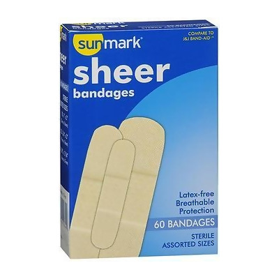Sunmark Sheer Bandages Assorted Sizes - 60 ct 