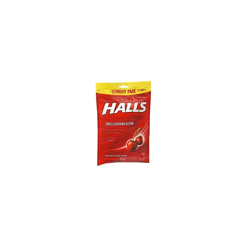 Halls Cough Suppressant Drops Cherry - 80 ct