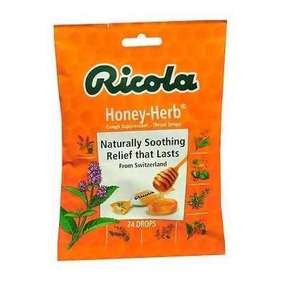 Ricola Cough Suppressant Throat Drops Natural Honey Herb - 24 ct 