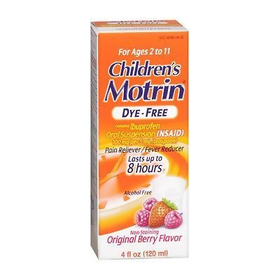 Motrin Children's Ibuprofen Oral Suspension Dye-Free Original Berry - 4 oz 