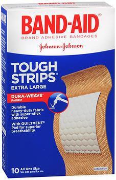 Band-Aid Bandages Tough-Strips Extra Large All One Size - 10 ct 