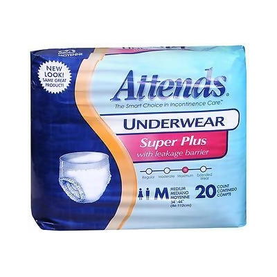 Attends Underwear Super Plus Absorbency Medium - 4 pks of 20 