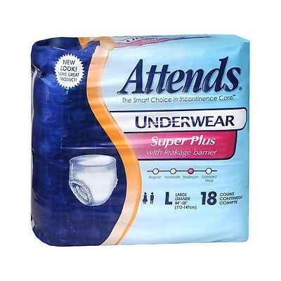 Attends Underwear Super Plus Absorbency Large - 4 pks of 18 