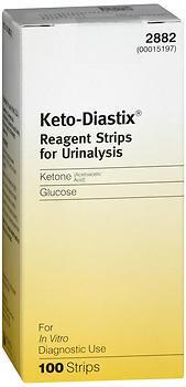 Keto-Dia stix Bayer Reagent Strips for Urinalysis, Tests for Urine,Glucose, and Ketone - A Visual Reagent Strip Test for Both Urine Glucose and Ketone  Keto-Dia stix Reagent Strips provide a fast, convenient way of testing urine for the presence and concentration of glucose and ketone .  Acetoacetic acid can be found in the urine from...