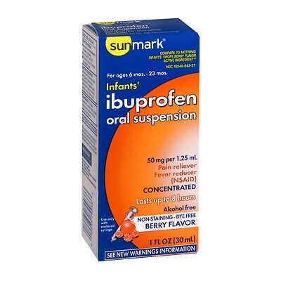Sunmark Infants' Ibuprofen Oral Suspension Berry Flavor Dye-Free - 1 oz 