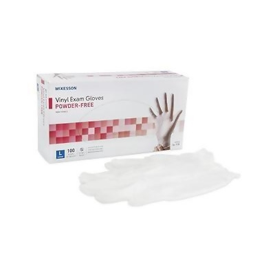 McKesson Disposable Vinyl Exam Gloves Powder-Free Large- 100ct 