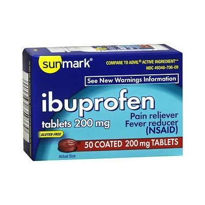 Sunmark Ibuprofen 200 mg Coated Tablets - 50 ct 