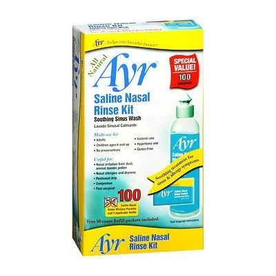 Ayr Saline Nasal Rinse Kit - 1 Bottle, 100 Refills 