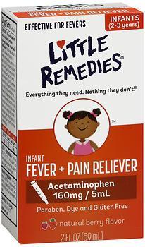 Little Remedies Infant Fever + Pain Reliever Natural Berry Flavor - 2 oz 