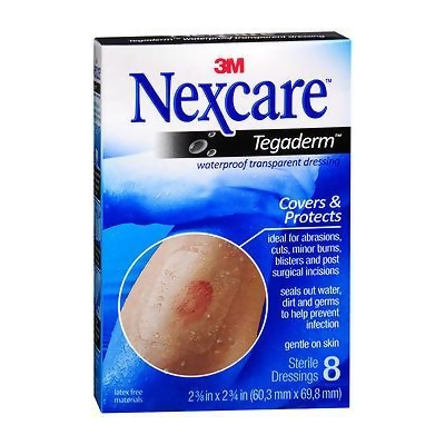 Nexcare Tegaderm Waterproof Transparent Dressing 2-3/8 Inches X 2-3/4 - 8ct 