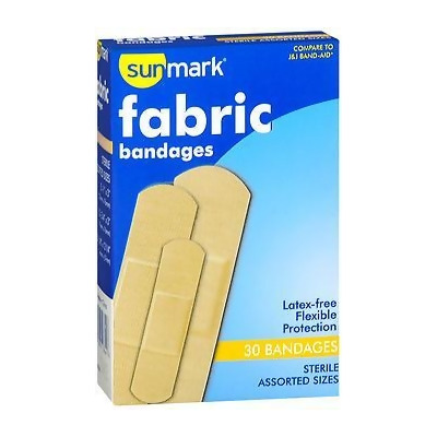 Sunmark Fabric Bandages Assorted Sizes - 30 ct 