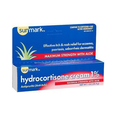 Sunmark Hydrocortisone Cream 1% Maximum Strength With Aloe - 1 oz 