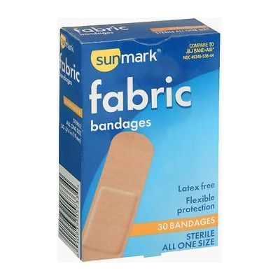 Sunmark Fabric Bandages All One Size - 30 ct 