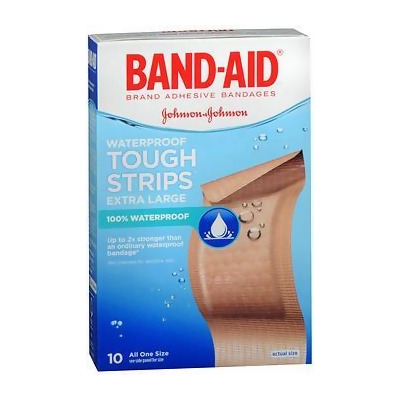 Band-Aid Tough-Strips Waterproof Bandages Extra Large All One Size - 10 ct 