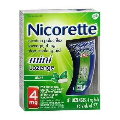 Nicorette Stop Smoking Aid Mini Lozenges 4 mg Mint - 81 ct 
