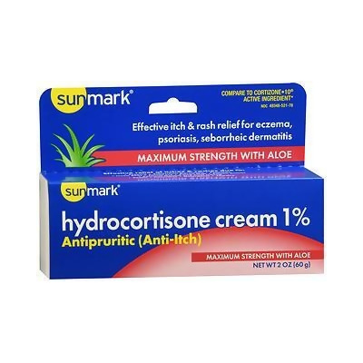 Sunmark Hydrocortisone Cream 1% Maximum Strength With Aloe - 2 oz 