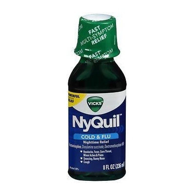 Vicks NyQuil Cold & Flu Nighttime Relief Liquid - 8 oz 