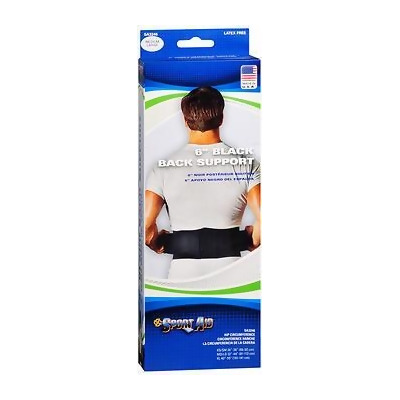 Sport Aid 6 inch Black Back Support Medium to Large - 1 ea. 