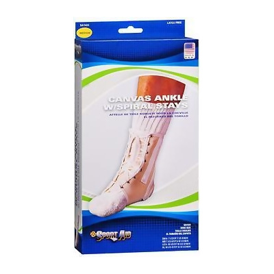Sport Aid Canvas Ankle Support with Spiral Stays Med Natural - 1 ea. 
