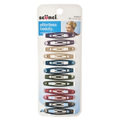 Oval Painted Hair Clippies, Asst, 12 Ct - 1 Pkg 