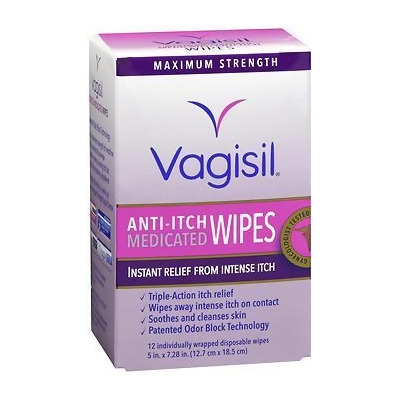 Vagisil Anti-Itch Medicated Wipes Maximum Strength - 12 ct 