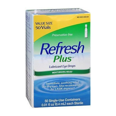 Refresh Plus Lubricant Eye Drops Single-Use Containers Sensitive - 50 ct 