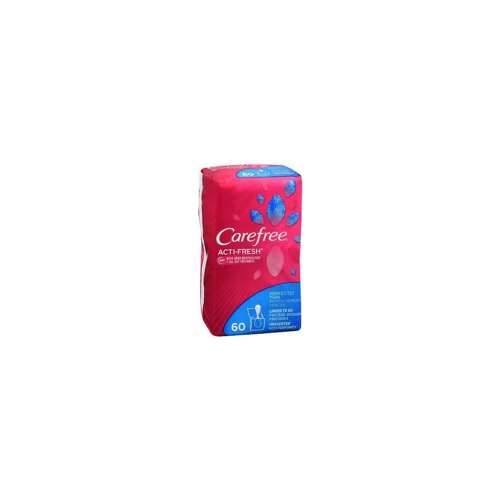 Carefree Acti-Fresh Body Shape Pantiliners Thin To Go Unscented - 60 Liners