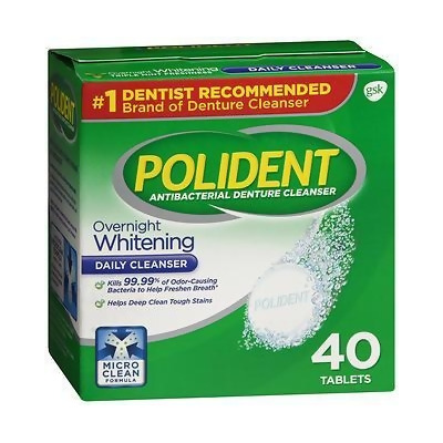 Polident Overnight Whitening Tablets - 40 ct 
