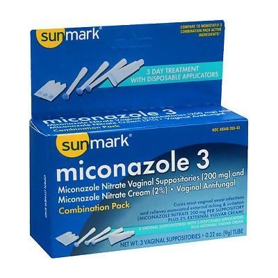 Sunmark Miconazole 3 Vaginal Antifungal Combination Pack Disposable - 3 ct 