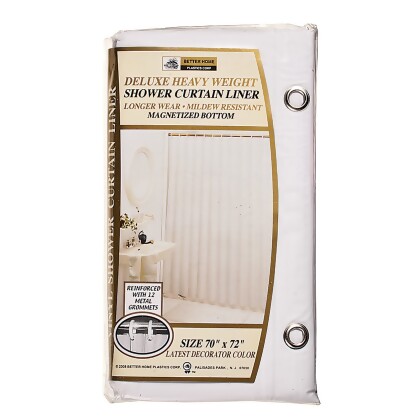 Deluxe Vinyl Shower Curtain White, White, 70