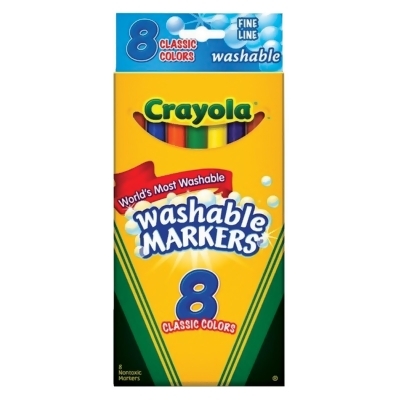 Crayola Washable Markers, Classic, Thin Line - 1 Pkg 