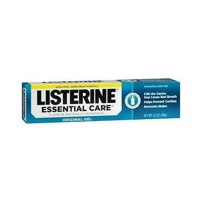 Listerine Essential Care Toothpaste Gel, Original Powerful Mint - 4.2 oz 