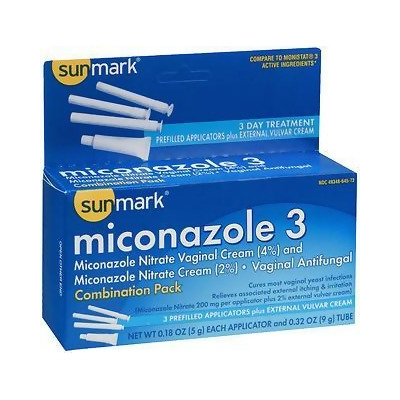 Sunmark Miconazole 3 Vaginal Antifungal Combination Pack Prefilled Applicators - 3 ct 