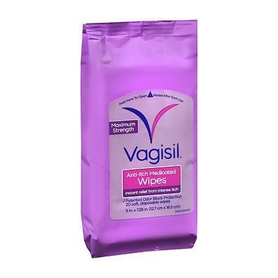 Vagisil Maximum Strength Anti-Itch Medicated Wipes - 20 ct 