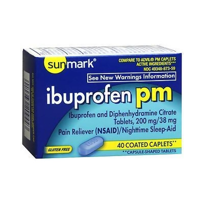 Sunmark Ibuprofen PM Coated Caplets - 40 ct 