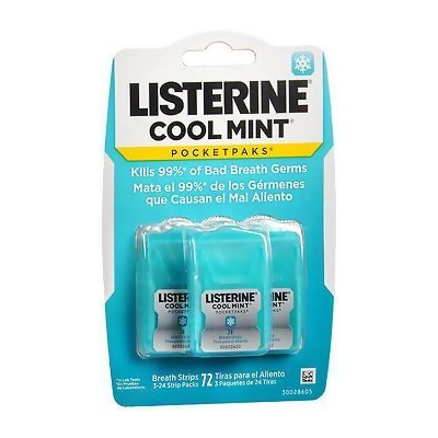 Listerine PocketPaks Breath Strips Cool Mint - 6 Packs of 72 