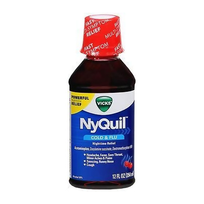 Vicks NyQuil Cold Flu Nighttime Relief Liquid Cherry - 12 oz 