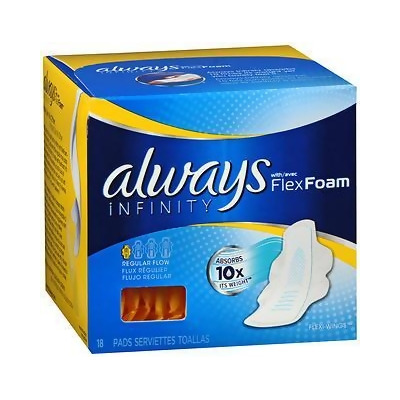 Always Infinity FlexFoam Pads Regular Flow - 18 ct 
