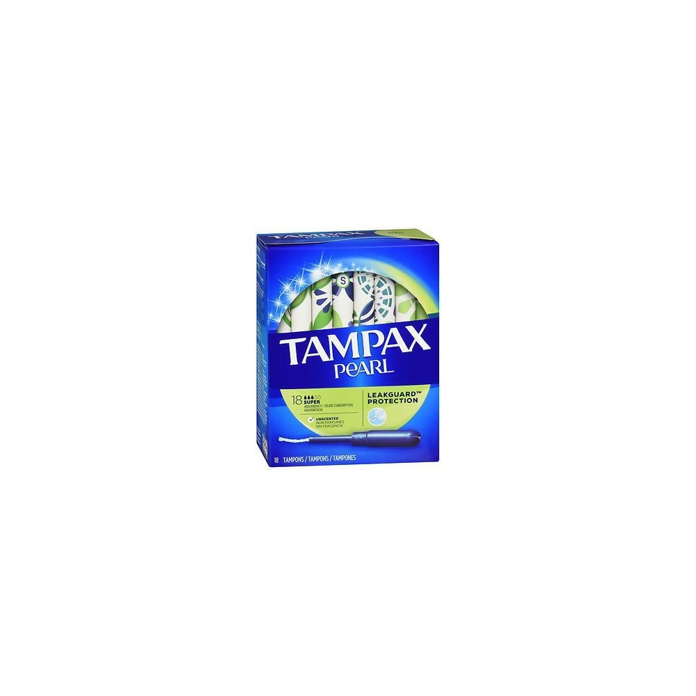 Tampax Pearl Tampons, Plastic Applicator, Super Absorbency - 18 ea.