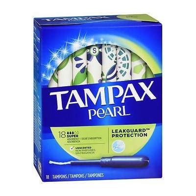 Tampax Pearl Tampons, Plastic Applicator, Super Absorbency - 18 ea. 