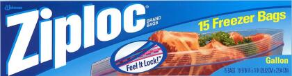 Ziploc Freezer Bags, Blue, 15 Ct - 1 Pkg 