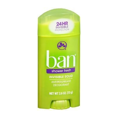 Ban Shower Fresh, Invisible Solid Deodorant - 2.6 oz 