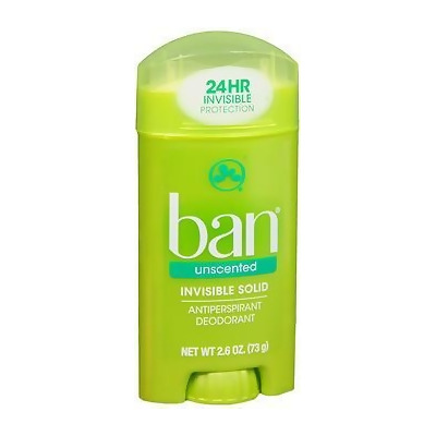 Ban Antiperspirant Deodorant Invisible Solid Unscented - 2.6 oz 