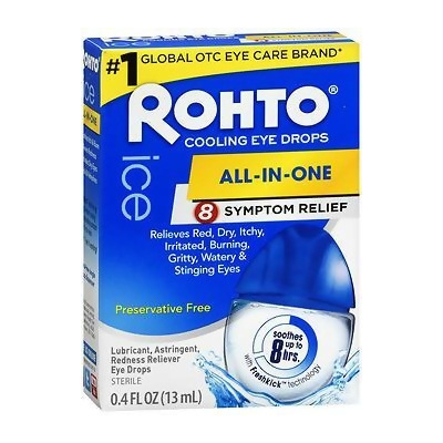 Rohto Ice Multi-Symptom Relief Eye Drops - 0.4 oz 