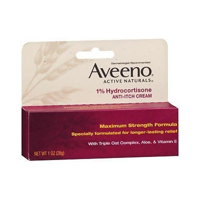 Aveeno Active Naturals 1% Hydrocortisone Anti-Itch Cream Maximum Strength Formula - 1 oz 